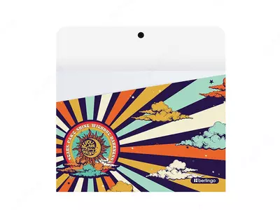 Пластиковая папка-конверт (1 кнопка) "Berlingo" Groovy, А4, 1 отд., 330 мкм (Арт.- EFb_A4S15) Цв. ассорти