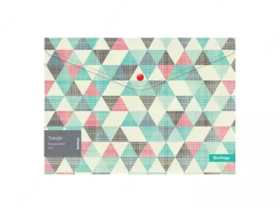 Пластиковая папка-конверт (1 кнопка) "Berlingo" Triangle, А4, 1 отд., 180 мкм (Арт.- EFb_A4201) Цв. ассорти