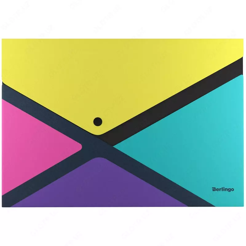Plastik papka-konvert (1 tugma) "Berlingo" xProject. Rangli blok, A4, 1 qism, 300 mikron (Art. - EFb_A4994) Rang turli xil