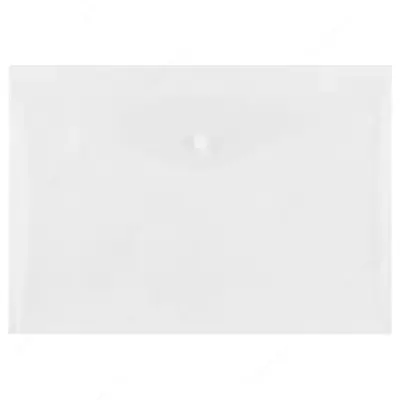 Пластиковая папка-конверт (1 кнопка) "Стамм" А4, 1 отд., 330 х 235 мм, 150 мкм (Арт.- ММ-32272) Прозрачная