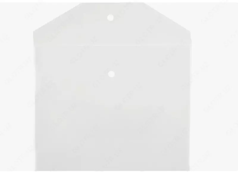 Пластиковая папка-конверт (1 кнопка) "Стамм" А4, 1 отд., 330 х 235 мм, 150 мкм (Арт.- ММ-32272) Прозрачная