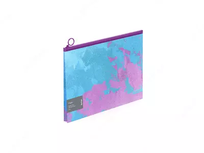 Berlingo "Haze" hujjatlar uchun plastik papka (ZIP-fermuarli), ko‘k-binafsha rangda.