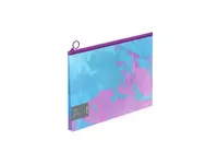 Пластиковая папка для документов (ZIP - молния) Berlingo "Haze" Голубая-сиреневая.