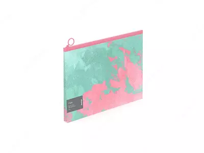 Пластиковая папка для документов (ZIP - молния) Berlingo "Haze" Мятная-розовая.