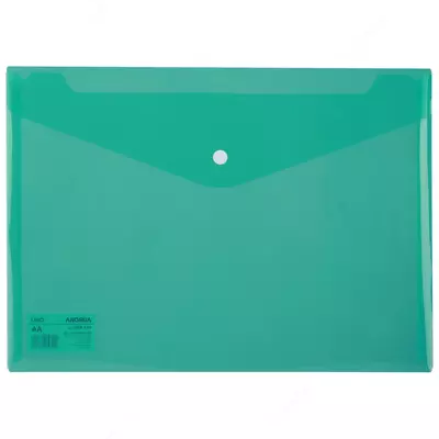 Deli "Aurora" A4 tugmasi bo'lgan konvert papkasi, 1 bo'lim, 180 mikron (Art. - 5505-gn) Yashil