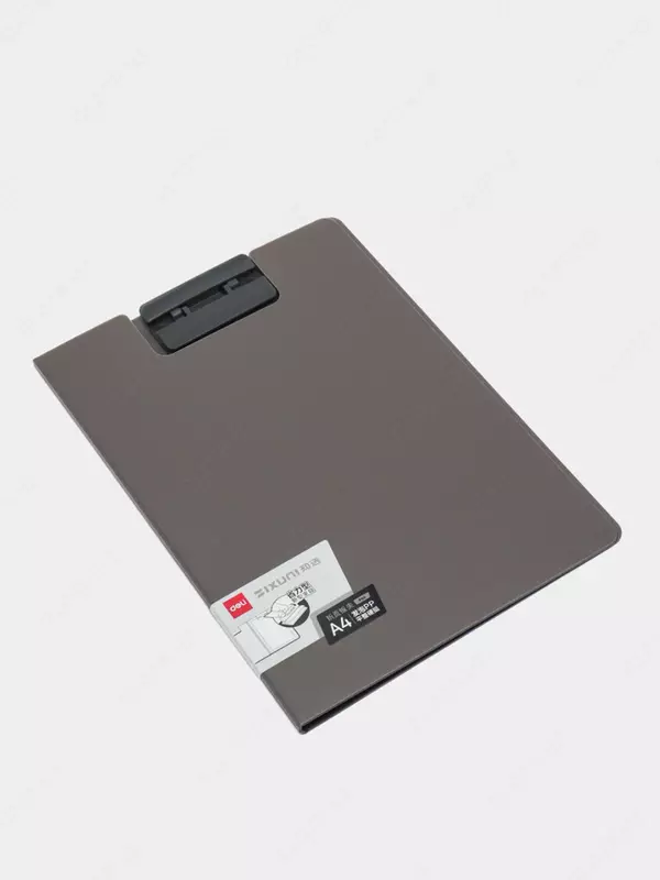 Пластиковая папка - планшет (верхний зажим) "Deli" Ixuni, А4, 650 мкм (Арт. - 66-P-lgr) Светло/серая