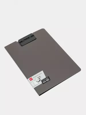 Пластиковая папка - планшет (верхний зажим) "Deli" Ixuni, А4, 650 мкм (Арт. - 66-P-lgr) Светло/серая