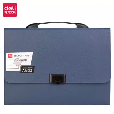 Пластиковая папка-портфель для документов "Deli" Ixuni, синяя