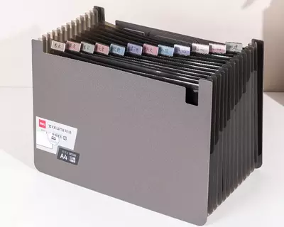 Пластиковая папка-лоток для документов "Deli" Ixuni, Темно серая