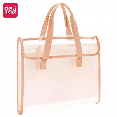 Пластиковая папка-портфолио для документов "Deli", А4, 7 отд., 330 х 235 х 50 мм (Арт.- 308-PM-rd) Темно/Бежевая