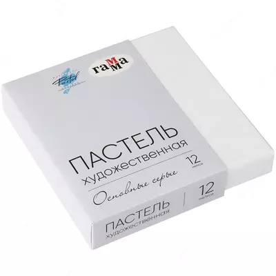 "Gamma" quruq pastel rangli qalamlarning qadoqlanishi Kulrang, 12 rang, karton. yuqoriga. (m. - 108202312)