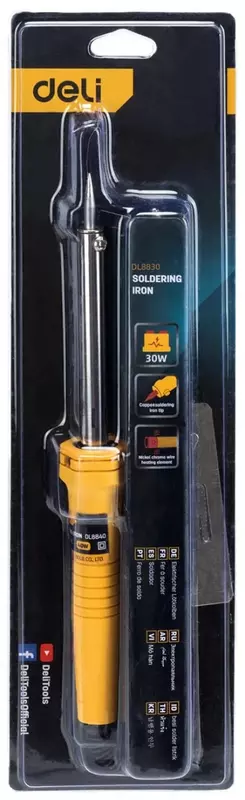 Паяльник сетевой (медное жало) "Deli Tools" 30 Вт (Арт.- EDL8830)