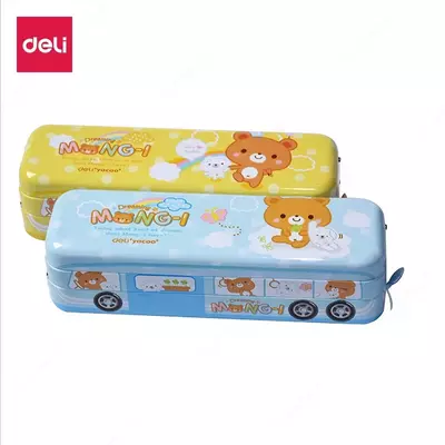 Металлический трехуровневый пенал "Deli" Yocoo, 3 отд (Арт.- 95559-yl) Желтый