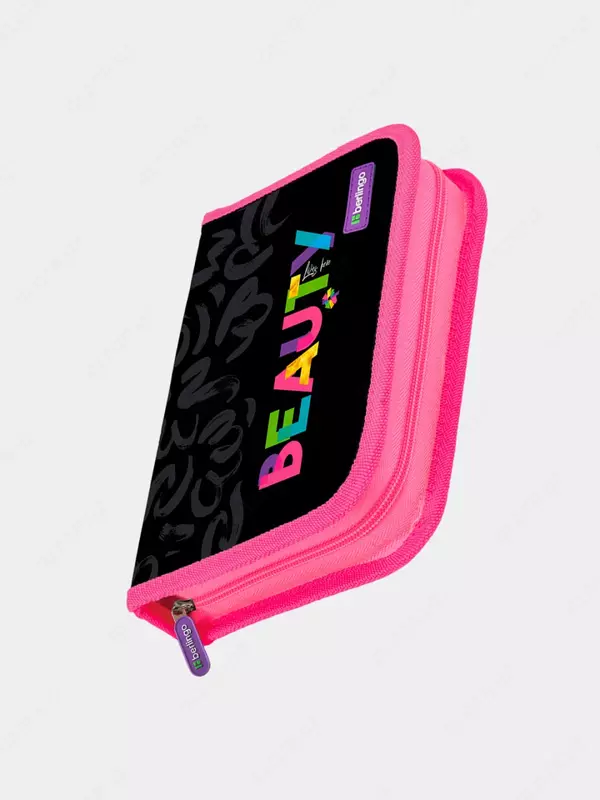 Детский пенал "Berlingo" Beauty, 1+1 доп. отд, 200 х 140 х 40 мм, полиэстер/ПВХ (Арт. - PK11020) Цв. ассорти