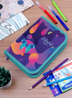 Детский пенал "Berlingo" Color vibes, 1отд., 200 х 140 х 40 мм, полиэстер (Арт. - PK10001) Цв. ассорти
