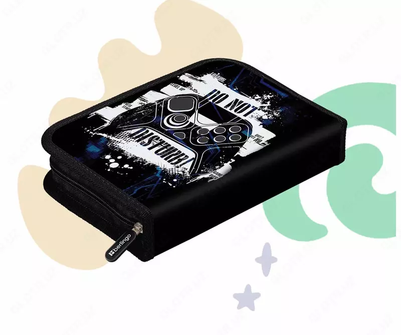 Детский пенал "Berlingo" Do not disturb, 1+1 доп. отд, 200 х 140 х 40 мм, полиэстер/ПВХ (Арт. - PK-EXM-1021) Цв. ассорти