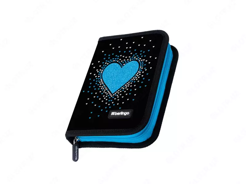 Bolalar qalam qutisi "Berlingo" Glamorous, 1+1 qo'shing. alohida, 200 x 140 x 40 mm, poliester/PVX (Art. - PK-EXPL-1010) Qora/ko‘k