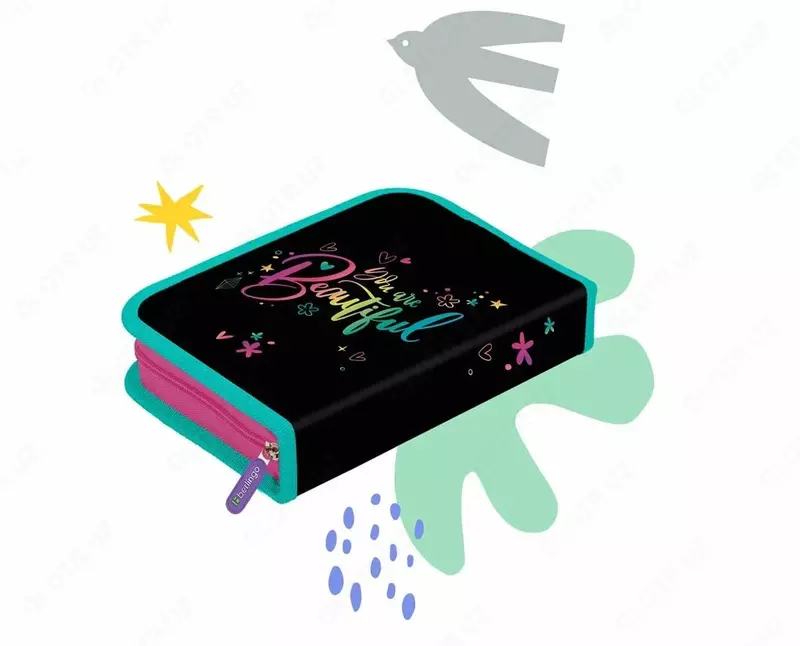 Детский пенал "Berlingo" So beautiful, 1+1 доп. отд, 200 х 140 х 40 мм, полиэстер/ПВХ (Арт. - PK11043) Цв. ассорти