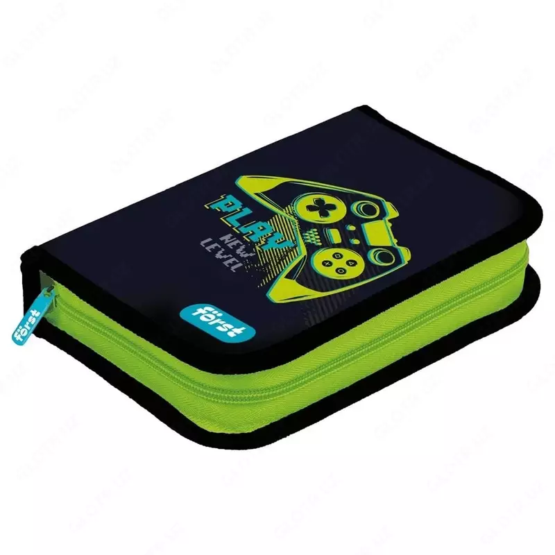 Bolalar qalam qutisi "Först" O'yin yoqilgan, 1+1 qo'shing. alohida, 200 x 140 x 40 mm, poliester/PVX (Art. - FT-PK-162411) Rang turli xil