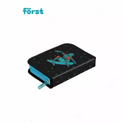 Детский пенал "Först" Neo skater, 1+1 доп. отд, 200 х 140 х 40 мм, полиэстер/ПВХ (Арт. - FT-PK-110307) Цв. ассорти