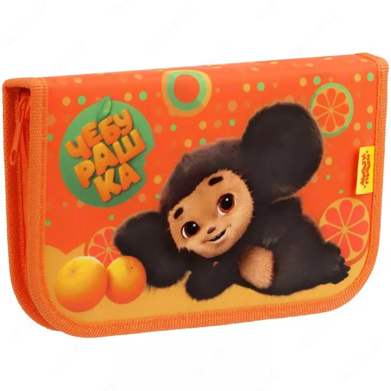 Детский пенал "Мульти-Пульти" Чебурашка, 1+2 доп. отд, 210 х 130 мм, текстиль/картон (Арт. - ЧБТ_53176) Цв. ассорти