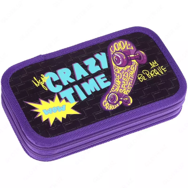 Детский пенал "ArtSpace" Crazy time, 2 отд, 190 х 105 мм, ламинир. картон (Арт. - ПК2_59971) Цв. ассорти