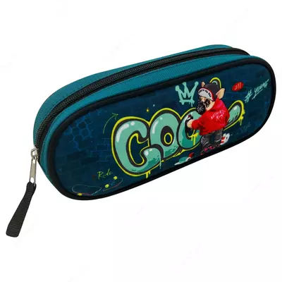 Овальный пенал для канцтоваров "ArtSpace" Cool, 1 отд., 210 х 80 х 45 мм, полиэстер (Арт.- Sch_49601) Цв. ассорти