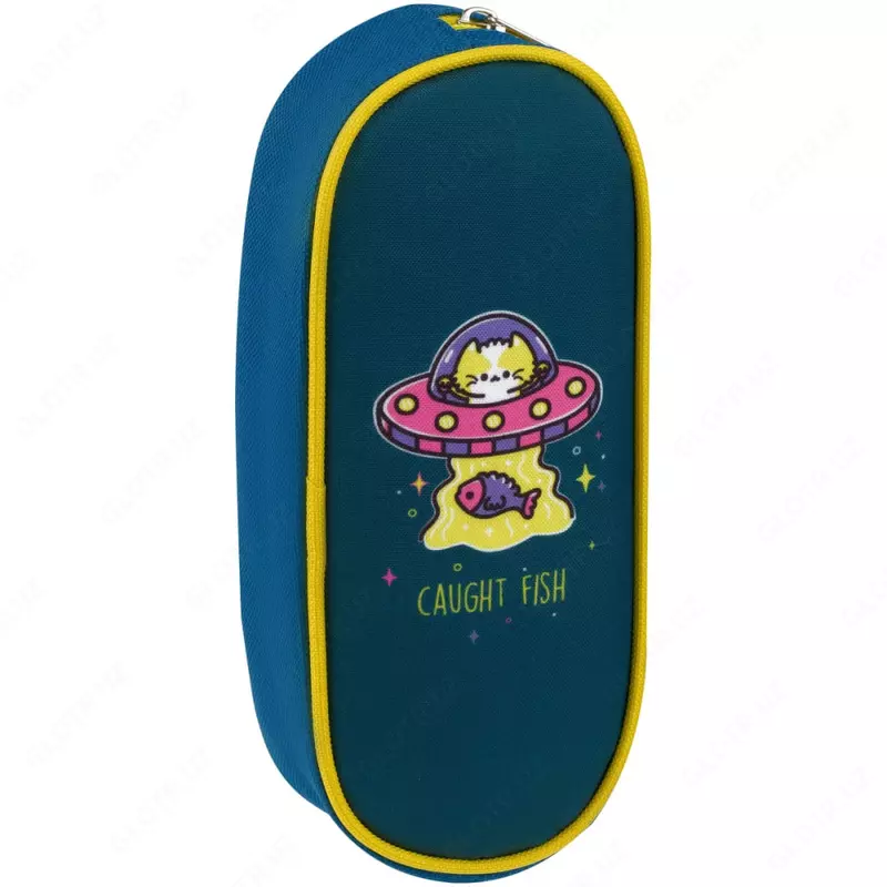 Овальный пенал для канцтоваров "ArtSpace" Space Cat, 1 отд., 210 х 80 х 45 мм, полиэстер (Арт.- Sch_57600) Цв. ассорти