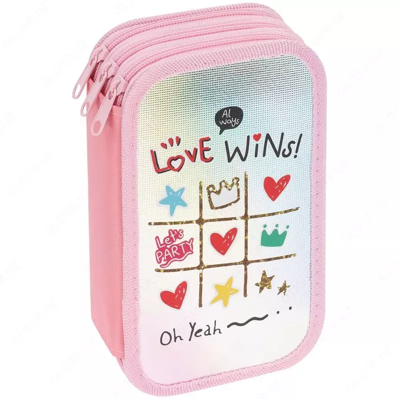 Школьный пенал "ArtSpace" Love wins, 3 отд, 190 х 110 мм, ламинир. картон (Арт. - ПК3_42381) Цв. ассорти