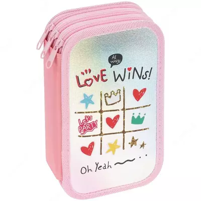 Школьный пенал "ArtSpace" Love wins, 3 отд, 190 х 110 мм, ламинир. картон (Арт. - ПК3_42381) Цв. ассорти