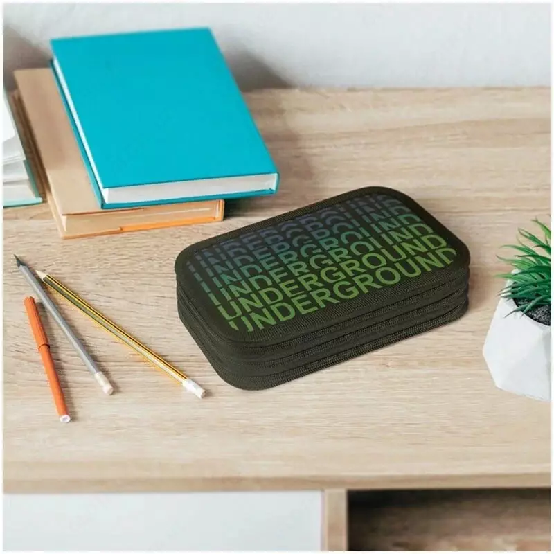 Maktab qalam qutisi "ArtSpace" Noyob, 3 ta bo'lim, 190 x 110 mm, laminatlangan. karton (Art. - PK3_43829) Rang turli xil