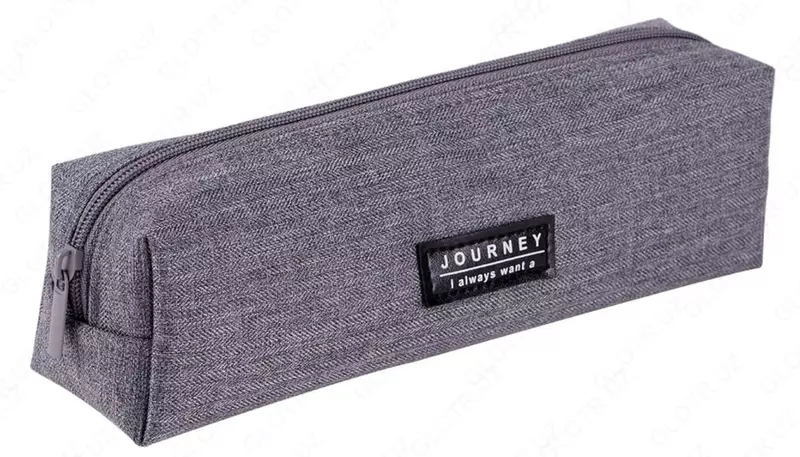 Kantselyariya buyumlari uchun qalam qutisi (to'rtburchaklar) "Deli" Journey, 1 bo'lim, 200 x 80 x 55 mm, polyester (Art. - 66683-gr) Kulrang