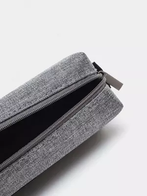 Пенал для канцтоваров (прямоугольный) "Deli" Journey, 1 отд., 200 х 80 х 55 мм, полиэстер (Арт.- 66683-gr) Серый