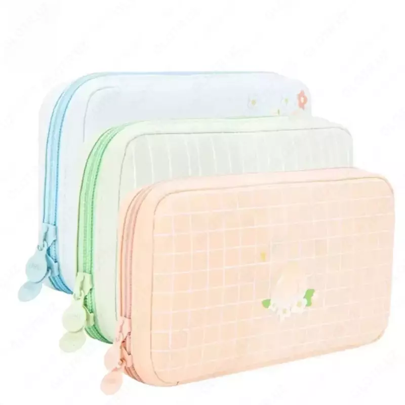 Пенал для канцтоваров (веерный) "Deli" Pink Day, 3 отд., 220 х 127 х 35 мм, текстиль (Арт.- 66921) Ассортимент