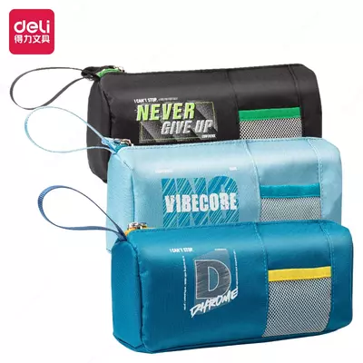 Пенал для канцтоваров (прямоугольный) "Deli" I Cant Stop, 2 отд., 225 х 45 х 85 мм, текстиль (Арт.- 67043) Ассортимент