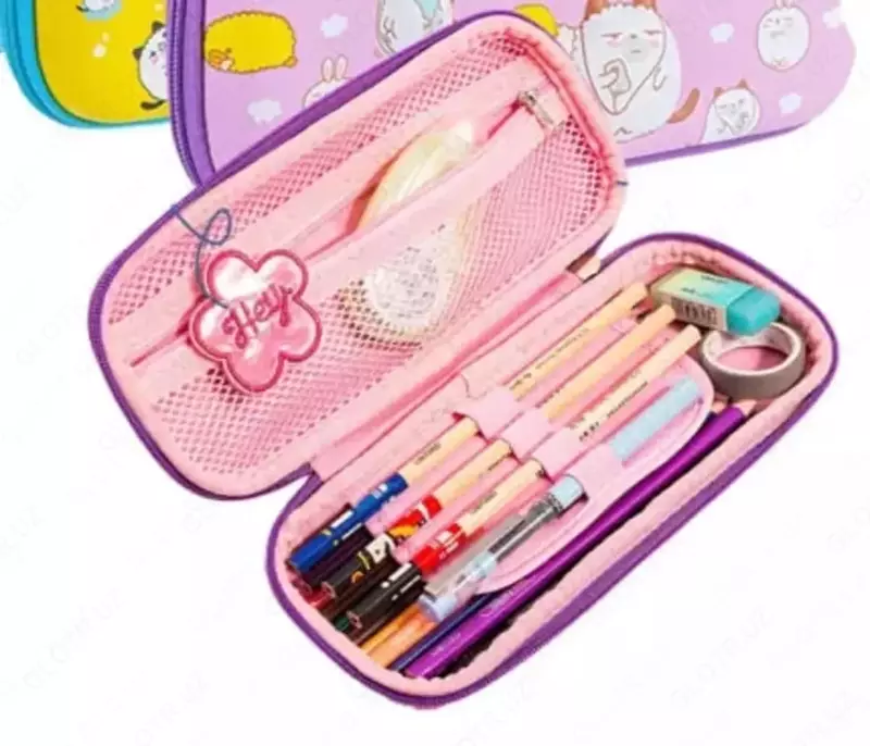 Maktab qalam qutisi "Deli" HEY, 2 + 1 qo'shimcha. alohida, 235 x 105 x 54 mm, plastmassa (Art. - 67117) Rang. turli xil