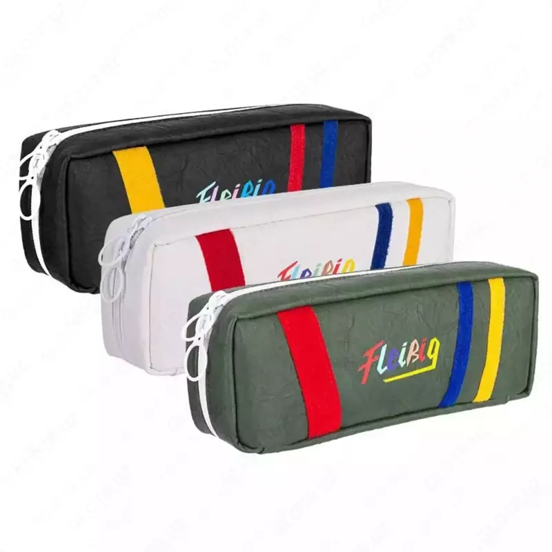 Maktab qalam qutisi (to'rtburchak) "Deli" Fleibig, 1 bo'lim, 220 x 85 x 45 mm, to'qimachilik (Art. - 67149) Rang. turli xil