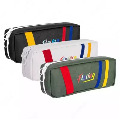 Школьный пенал (прямоугольный) "Deli" Fleibig, 1 отд, 220 х 85 х 45 мм, текстиль (Арт. - 67149) Цв. ассорти