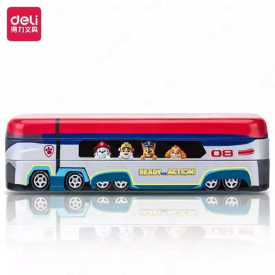 Металлический трехуровневый пенал "Deli" Автобус, 3 отд, 210 х 60 х 60 мм (Арт.- 70854)