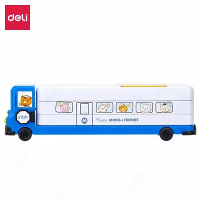 Металлический трехуровневый пенал "Deli" Marine, 3 отд, 233 х 60 х 70 мм (Арт.- 70855)