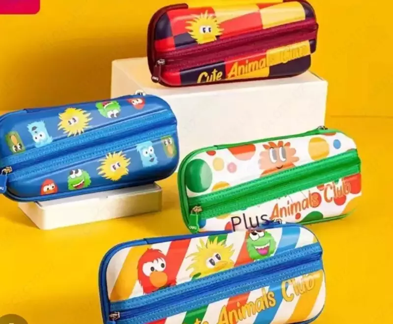 Школьный пенал-футляр "Deli" Animals Club, 2 отд, 156 х 60 х 25 мм, пластик (Арт. - 156-BC) Цв. ассорти
