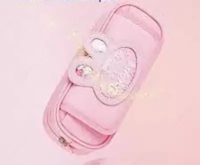 Maktab qalam qutisi (to'rtburchaklar) "Deli" Sweet, 2 bo'linma, 220 x 85 x 45 mm, to'qimachilik (Art. - 223-BC-pk) Pushti