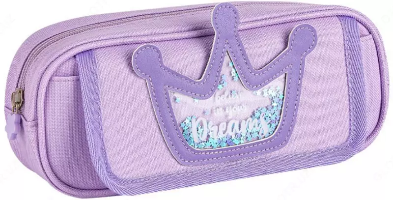Школьный пенал (прямоугольный) "Deli" Sweet, 2 отд, 220 х 85 х 45 мм, текстиль (Арт. - 223-BC-vl) Сиреневый