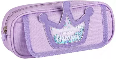 Школьный пенал (прямоугольный) "Deli" Sweet, 2 отд, 220 х 85 х 45 мм, текстиль (Арт. - 223-BC-vl) Сиреневый