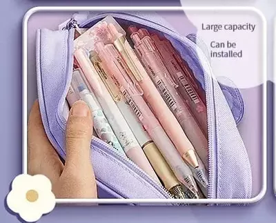 Школьный пенал (прямоугольный) "Deli" Sweet, 2 отд, 220 х 85 х 45 мм, текстиль (Арт. - 223-BC-vl) Сиреневый