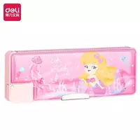 Универсальный пенал - точилка Deli 2 отд.  190 х 95 х 60 мм  Пластик/ПВХ (Арт.- 280-BC-pk) Розовый