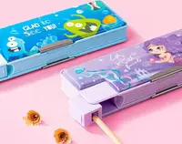   Универсальный пенал - точилка Deli 2 отд.  190 х 95 х 60 мм  Пластик/ПВХ (Арт.- 280-BC-pk) Розовый