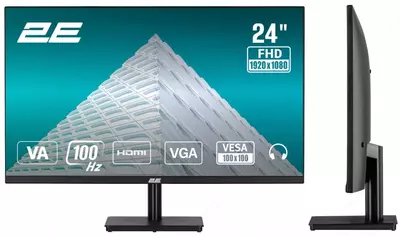 Монитор 2E 23.8 E2425B D-Sub  HDMI  VA  100Hz  FreeSync