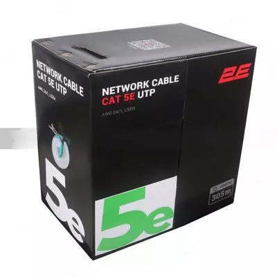 CAT 5e UTP, 305m, AWG 24/1, LSZH 305M/Easy pull box packin | green
