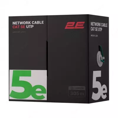 CAT 5e UTP, 305m, AWG 24/1, LSZH 305M/Easy pull box packin | green